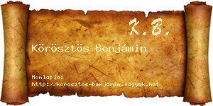Körösztös Benjámin névjegykártya
