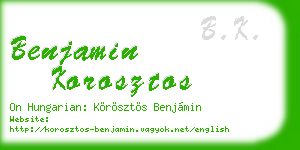 benjamin korosztos business card