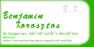 benjamin korosztos business card